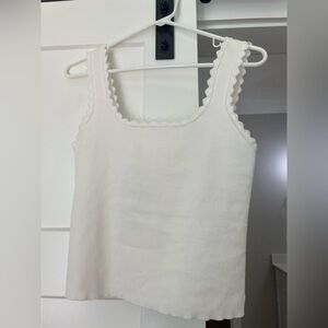 Neuflora- Sedona White Scalloped Tank Top